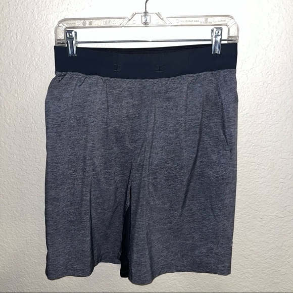 Lululemon T.H.E. Short Out Of Mind Liner 9" Heathered Texture Printed Greyt Deep - Picture 1 of 3